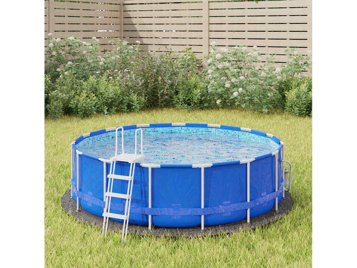Vidaxl Pano Para Chão De Piscinas Ø244 Cm Poliéster Geotêxtil Cinza