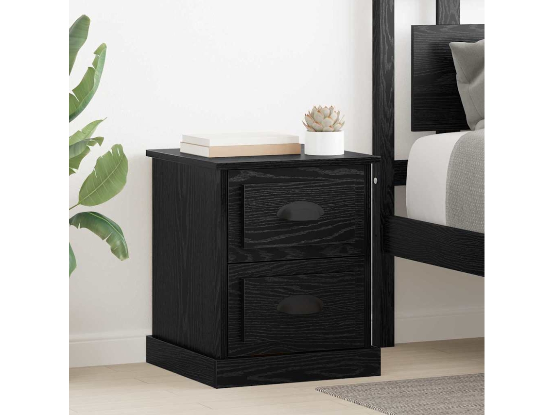 Vidaxl Armário De Cabeceira Carvalho Preto 39 X 39 X 47,5 Cm