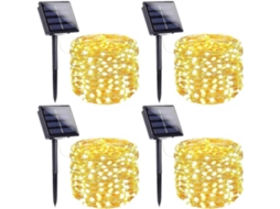 Kit com 4 cordões de luzes solares com 800 Leds para festas AQUAFORGE