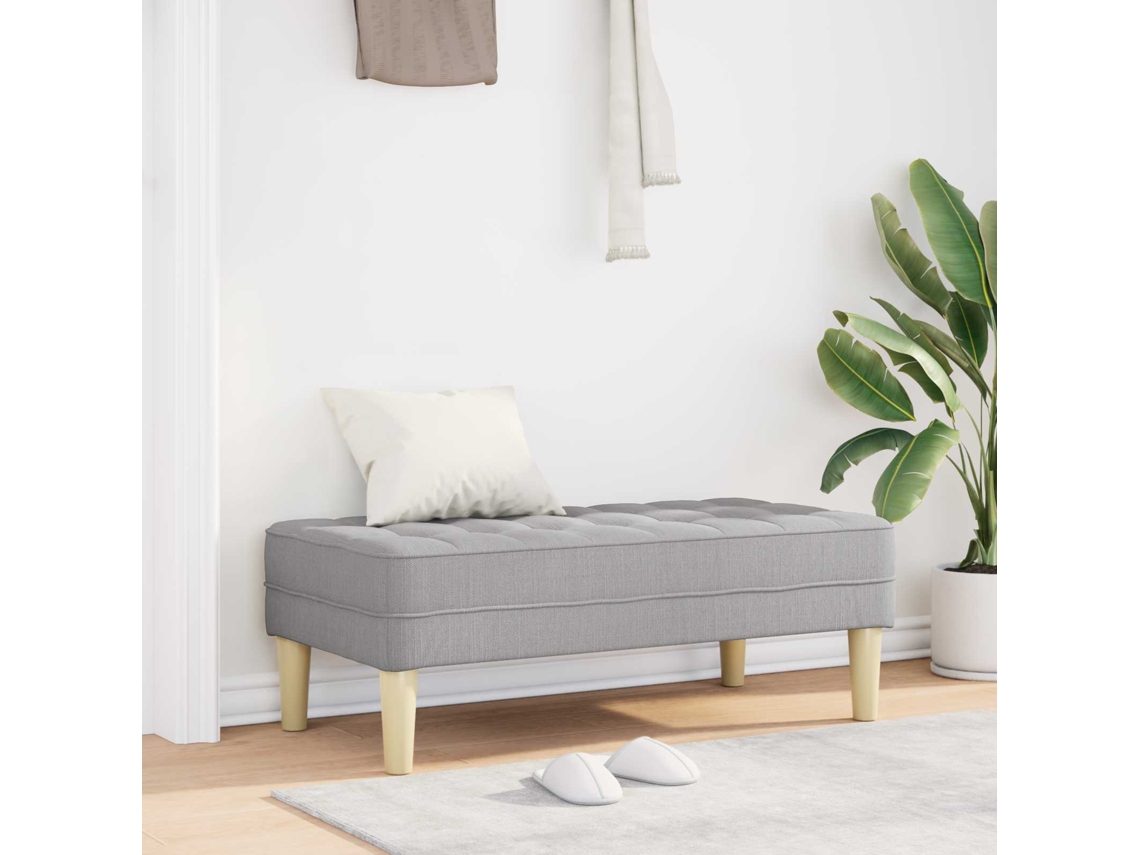 Vidaxl Banco Com Almofada Cinza Nuvem 113 X 57 X 39 Cm Tecido