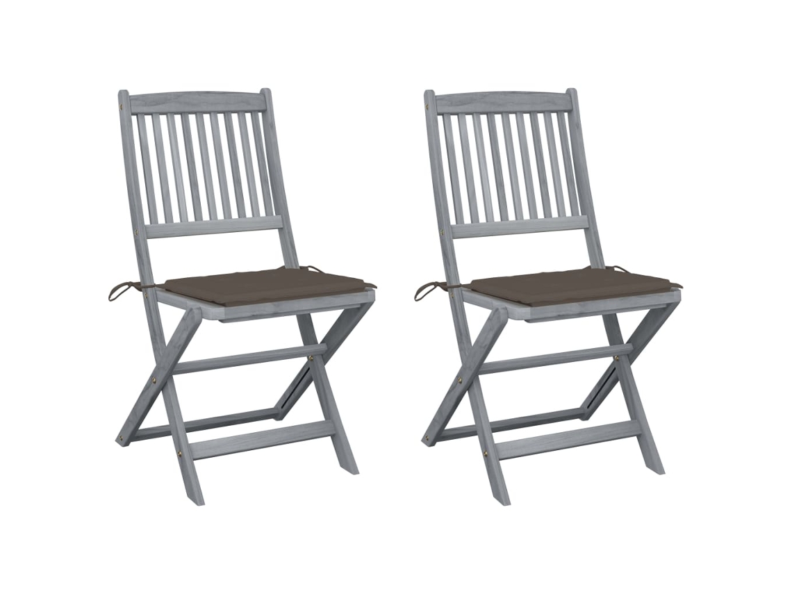 Folding Chair, Folding Chairs Vidaxl Cinzeto Madeira De Acácia (n/a)