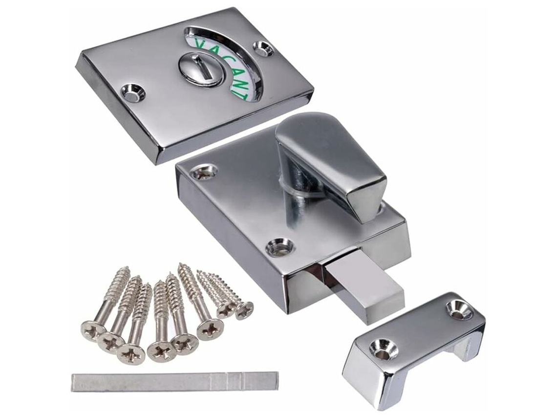 Fechadura De Privacidade Para Porta De Banheiro Com Fixação De Superfície E Aço Inoxidável Antiferrugem, Material Metálico Durável Para Banheiro Públi