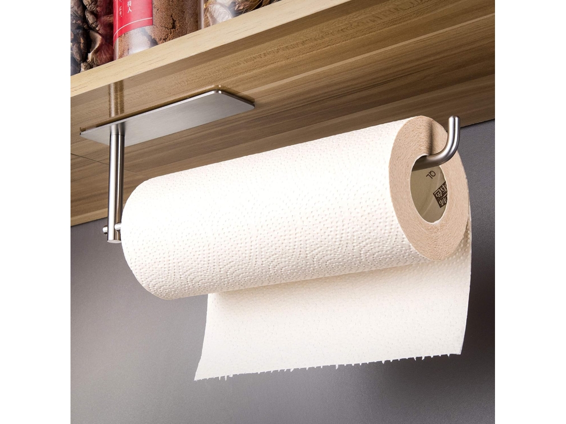 Suporte De Papel Toalha De Parede De Fácil Instalação, Autoadesivo Em Aço Inoxidável, Embaixo Do Armário, Organização De Cozinha Aquaforge (1)