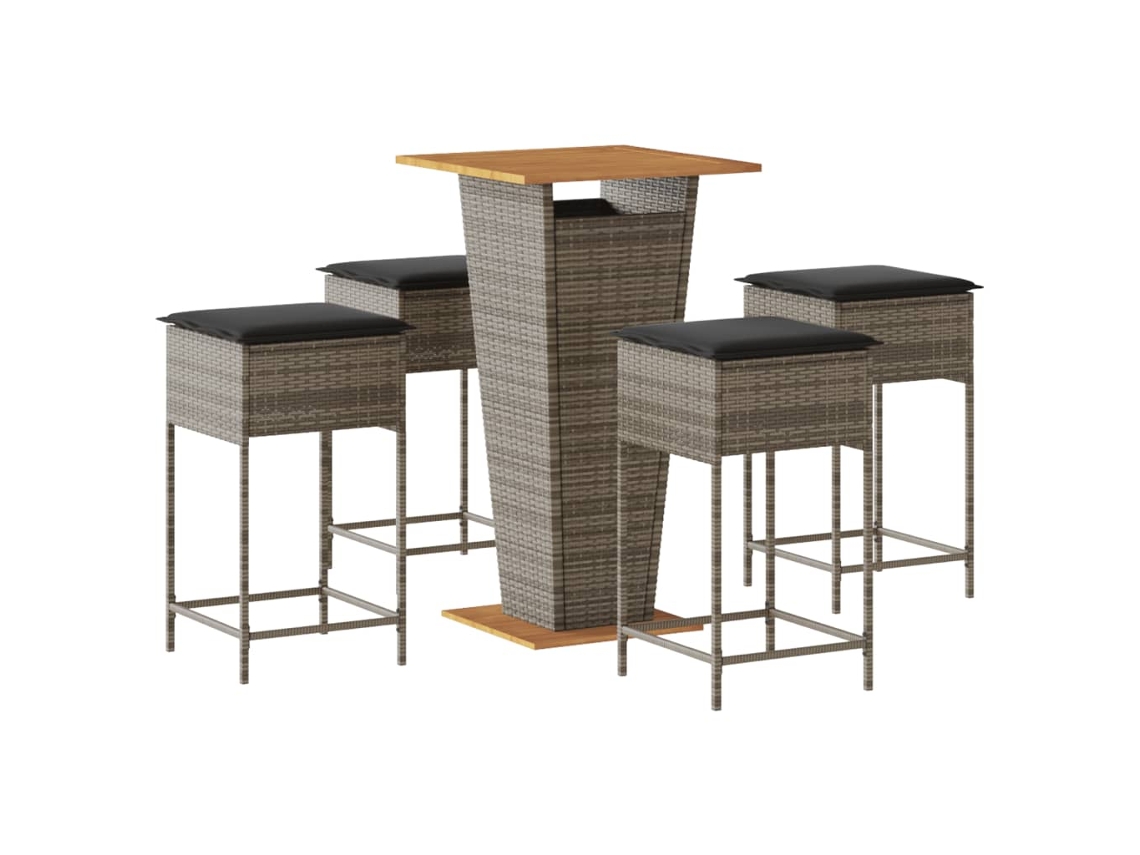 Garden Bar Set, Garden Bar Sets Vidaxl Cinzeto Rattan / Vime (60 X 60 X 110 Cm)