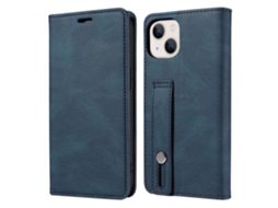 Capa Para Iphone 14 Pele Sintética Anti-choque Azul