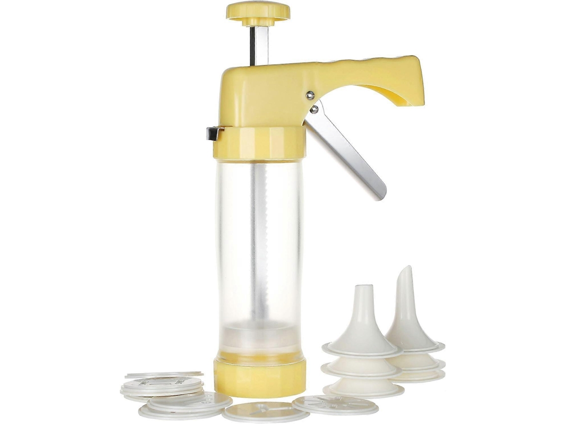 Kit Pistola De Pressão De Biscoito Transparente Com 16 Discos E 6 Pontas De Cobertura Para Fabricante De Biscoitos Diy E Decoraçãoverde Nostalgia88