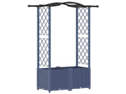 Conjunto 1 Canteiro De Jardim Elevado Vidaxl Cinzento Polipropileno (125 X 40 X 138 Cm)