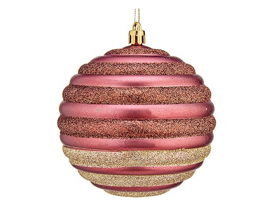 Bolas de Natal KRIST 10 cm 6 Unidades Cor de Rosa Plástico