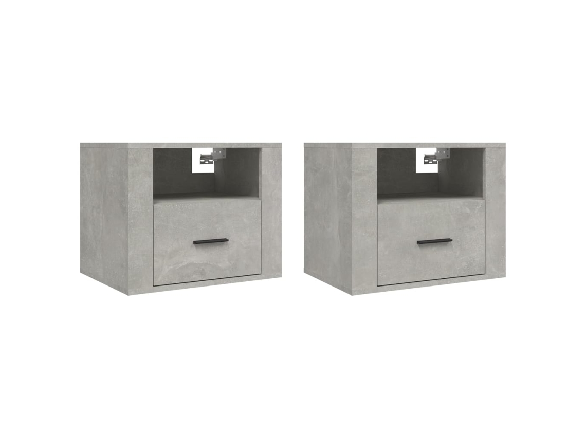 Wall-mounted Bedside Cabinet, Wall-mounted Bedside Cabinets Vidaxl Cinzeto Madeira Processada (n/a)