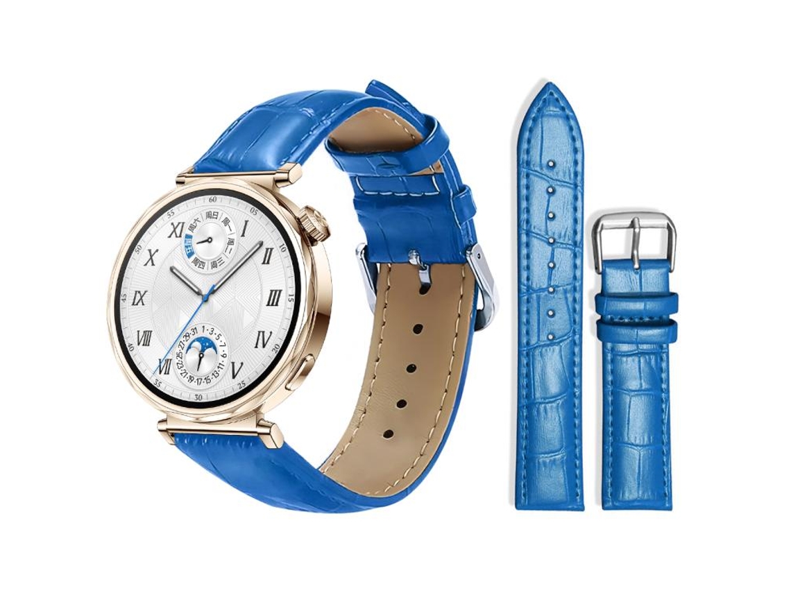 Bracelete para Huawei Gt 5 / Gt 4 Couro com Fivela de Pino e Textura de Bambu Azul XIAOMOYU (41mm)