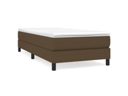 Estrutura de Cama com Molas Tecido Castanho Escuro MAISON EXCLUSIVE (90x190 cm)
