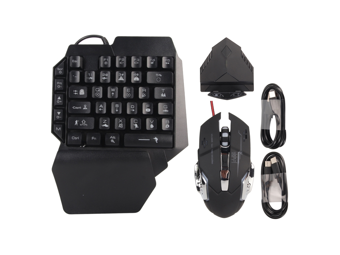 Conjunto Conversor de Teclado e Mouse para Móvel EOOCOO (suporta Jogos Móveis, Compatível com Dispositivos Android)