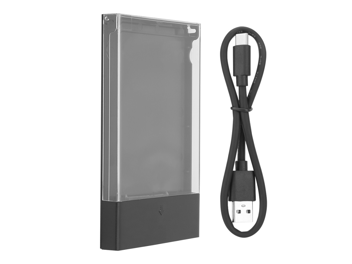 Caixa De Disco Rígido Usb3.1 Transparente Sem Ferramentas Com Indicador Led Para Hdd/ssd De 2.5 Polegadas