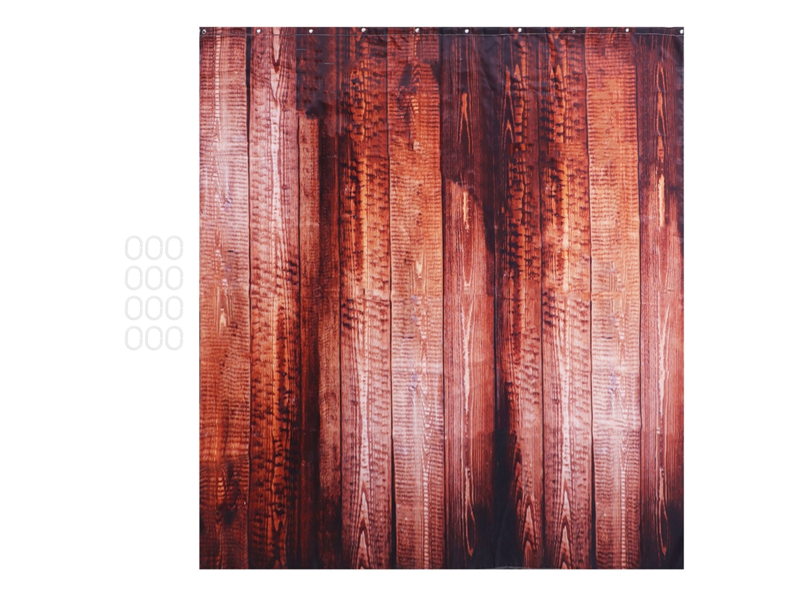 Cortina de chuveiro impermeável com ganchos pongê, poliéster (150x180cm)