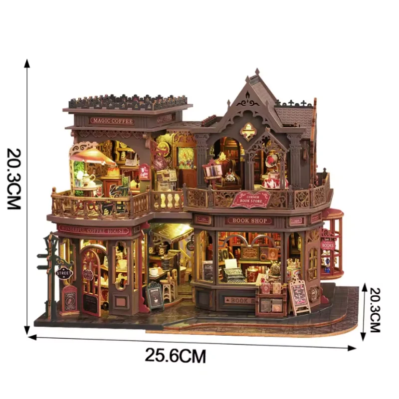 Kit para Mini Cafeteria Faça Você Mesmo com Design de Espiral, Modelo 3d de Madeira para Escritório em Estilo Vintage MDUG