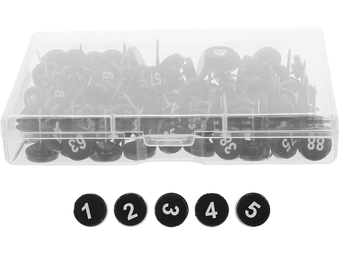 Tachinhas De Metal Numeradas Para Quadros Cortiça, 100 Peças Planas De Plástico E Metal, Ideais Para Decoração Escolar E