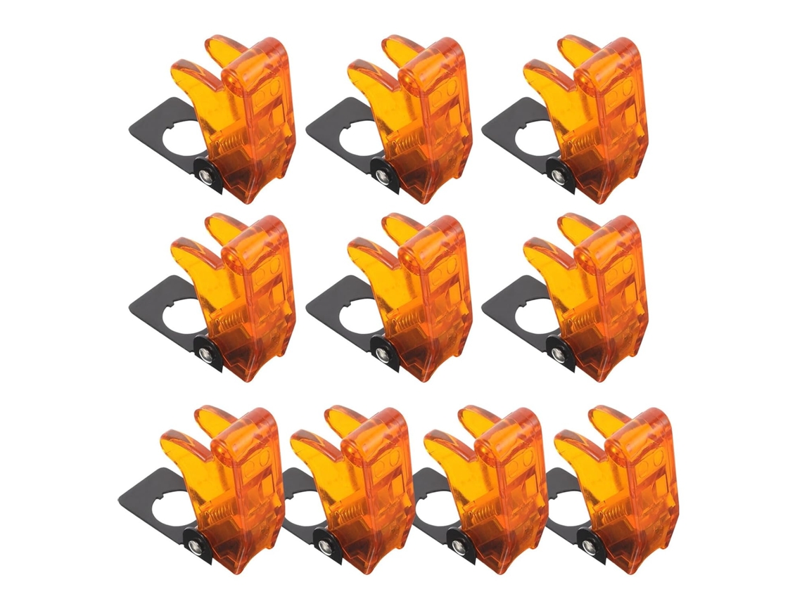 Pacote com 10 camadas de plástico resistente para botões de interruptor basculante.