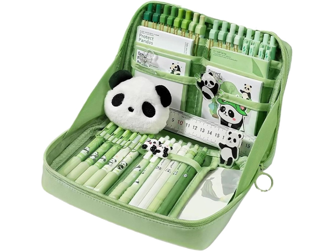 Kit De Material Escolar, Papelaria Estética, Design De Panda, Blocos De Notas Adesivas, Canetas