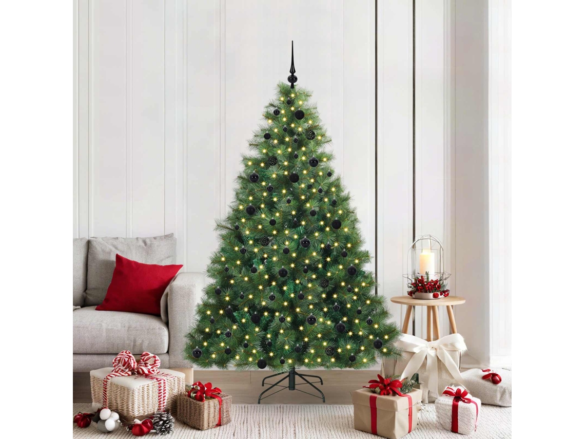 Vidaxl Árvore De Natal Artificial Com 300 Leds Verde 210 Cm Pe E Pvc