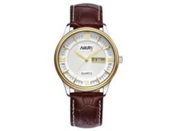 Reloj De Pulsera Hombre Casual Nary Con Fecha Correa De Cuero Dial Redondo 01