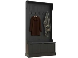 Móvel Cabide de Entrada Mdf Cor Preto 96x34x179,7 cm Homcom