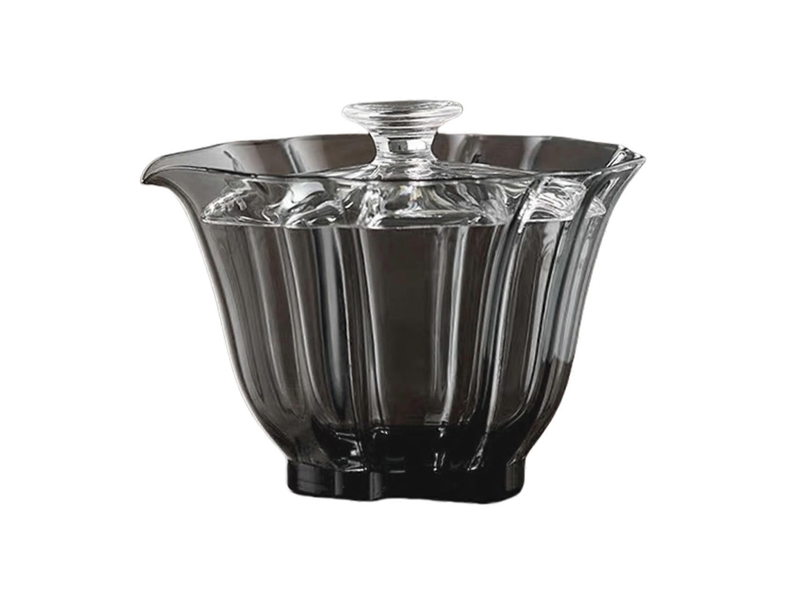 Copo Gaiwan De Vidro Elegante Para Relaxamento No Escritório E Reuniões Com Amigos, Cinza Escuro