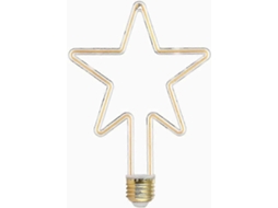 Lâmpada Led Criativa de 4w com Soquete E27, Formato de Estrela, Luz Branca Quente 2700k, 220v Ac, Ângulo de Dispersão 360° BRILVIBERA