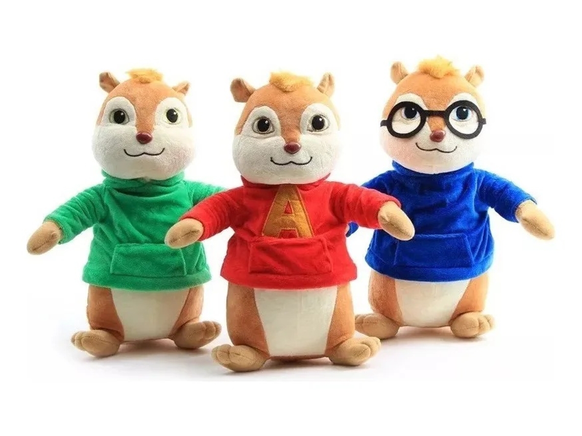 Lurelia 3 Alvin E Os Esquilos Em Peluche Colecionável, 20cm, 3 Peças, Macio Para Coleção