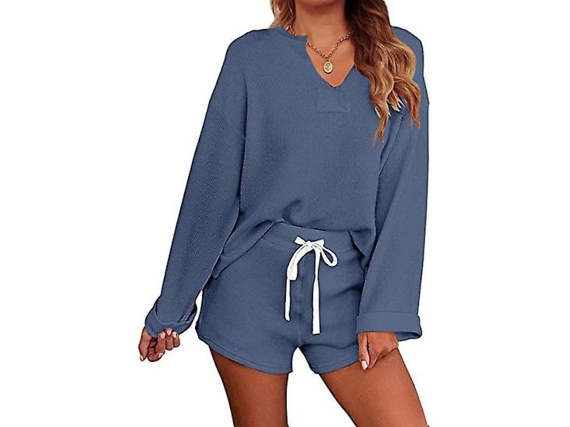2026 conjunto de Pijama de Manga Longa para Mulher Têxtil Suave e Elástica Roupa de Dormir e Loungewear