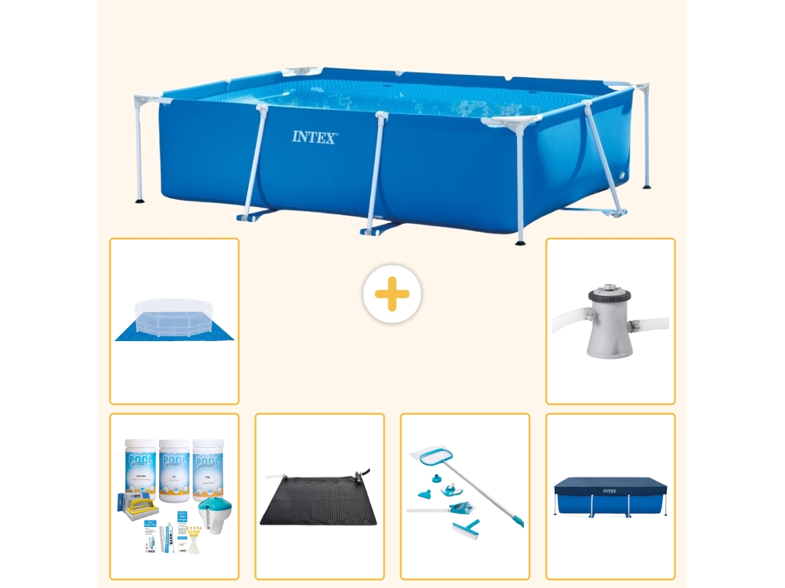 Piscina com Estrutura Retangular 220x150x60 Cm 7 peças S20002 INTEX