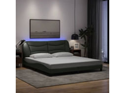 Vidaxl Estrutura de Cama com Led Sem Colchão Hvar 180x200 Cm Tecido