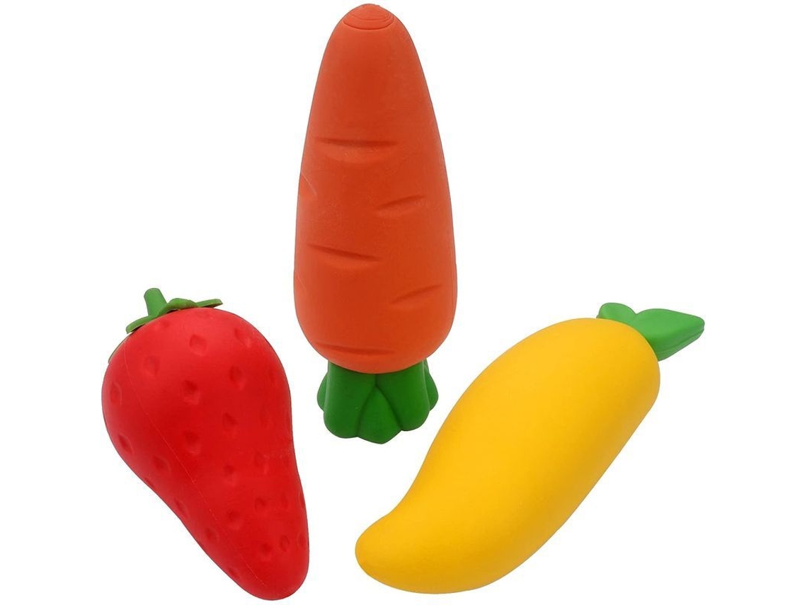 2026rebe 3 Pedaços de Borrachas de Frutas Bonitas, Borrachas de Lápis Duráveis para Crianças, Design Criativo e Tamanho Amplo