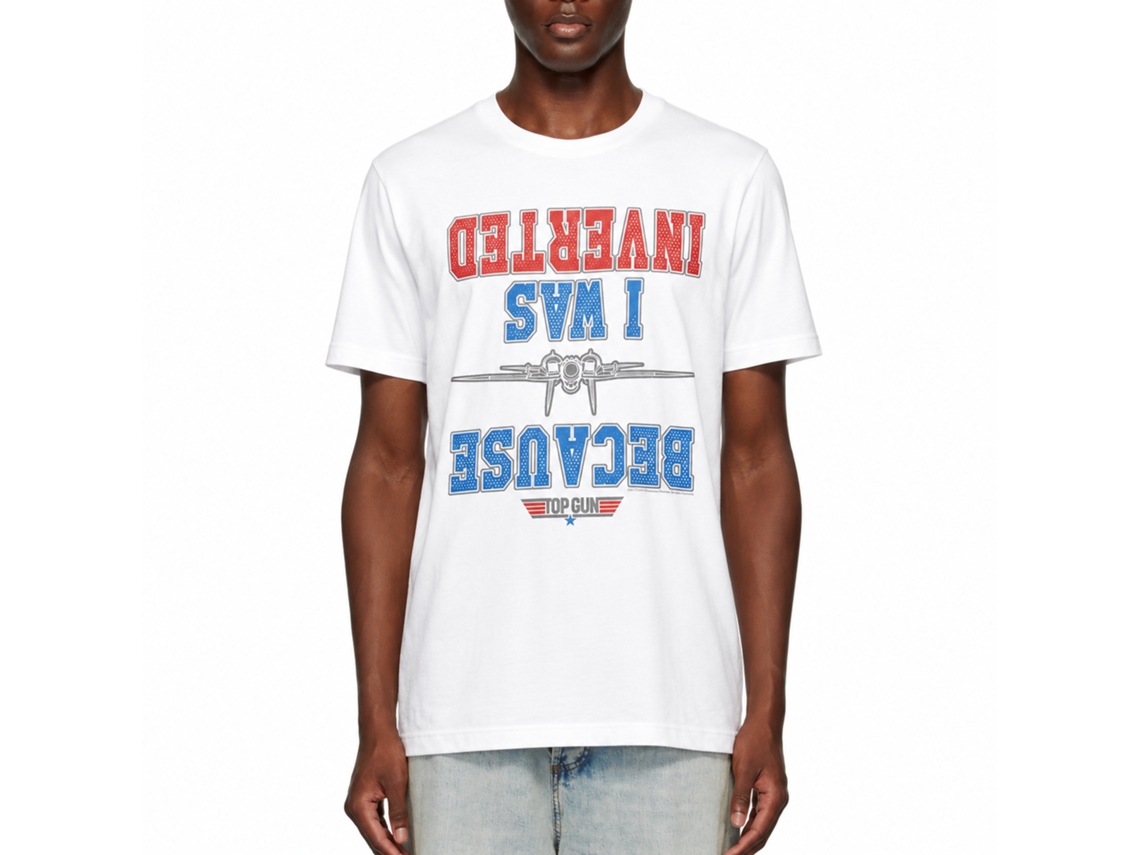 Rockinstone Top Gun Movie Inverted White Adult T-shirt Size:s