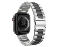 Bracelete Aço Ajustável para Apple Watch Series 6 44mm Cinzento e Preto