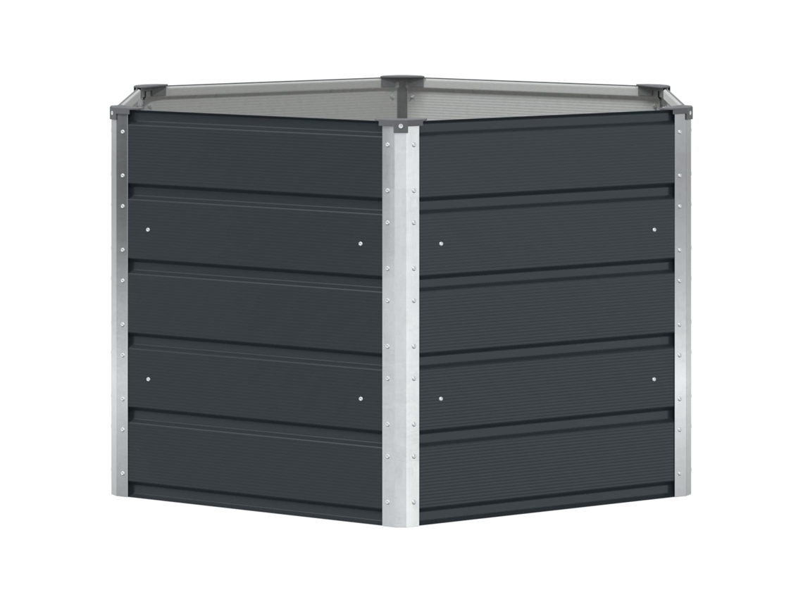 Conjunto 1 Jardineira De Aço Vidaxl Antracite Aço (129 X 129 X 75 Cm)