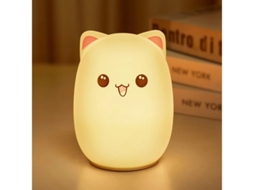Luz Noturna Para Crianças Linda Luz Noturna De Silicone Para Gatinhos Com 3 Níveis De Brilho Lâmpada Recarregável De 7 Cores Para Quarto Bestvite