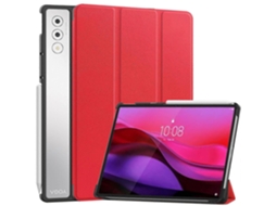Capa Protetora Anti Queda Em Couro Com Suporte Para Tablet Lenovo Yoga Tab Plus Vermelha Wellngs Tuotuo