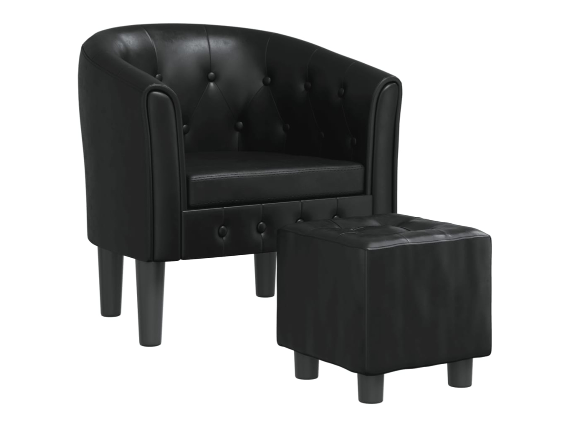 Tub Chair, Tub Chairs Vidaxl Preto Couro Artificial
