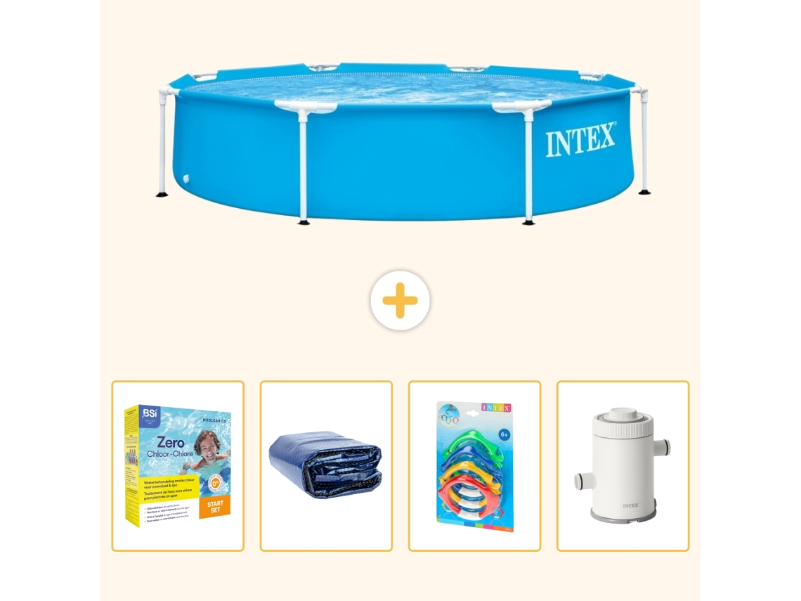 Intex Piscina Com Estrutura Redonda - 244x51 Cm - 5-peças S7