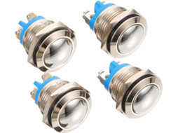 Campainha Button Substituível With Automatic Return 16mm Kichvoe, Durable Material In Nickel-Plated Brass, Package With