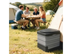 Campingtoilette Faltbare Reisetoilette Bis 150 Kg Mit 12 Gerinnungspulver-päckchen 12 Entsorgungsbeuteln 42 X 46 X 43,5 Cm Grau