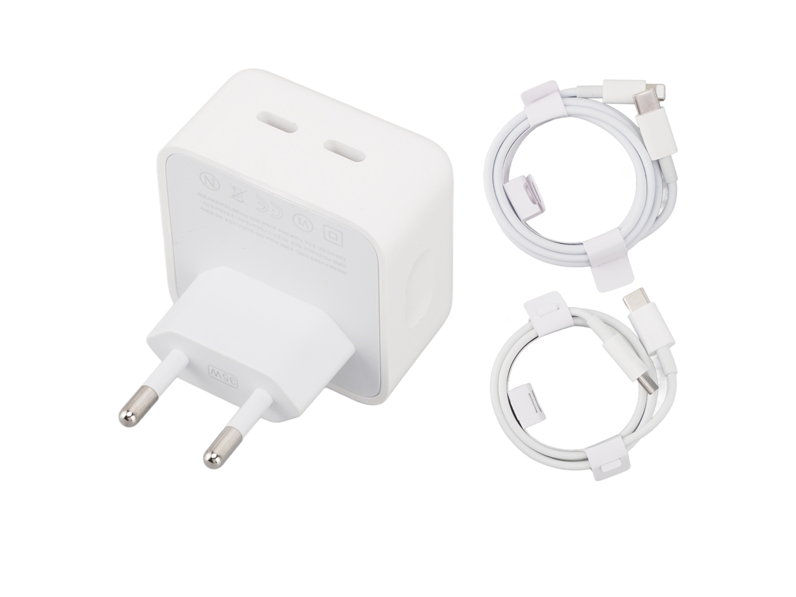 Aetheria carregador Rápido Dual Porta Type C 35w Pd com Cabos para Android e Iphone