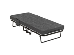 Cama Dobrável, Colchão, 4 Rolos, Estrutura Metálica, Até 150 Kg, 190 X 80 X 42 Cm, Cinza Escuro pt