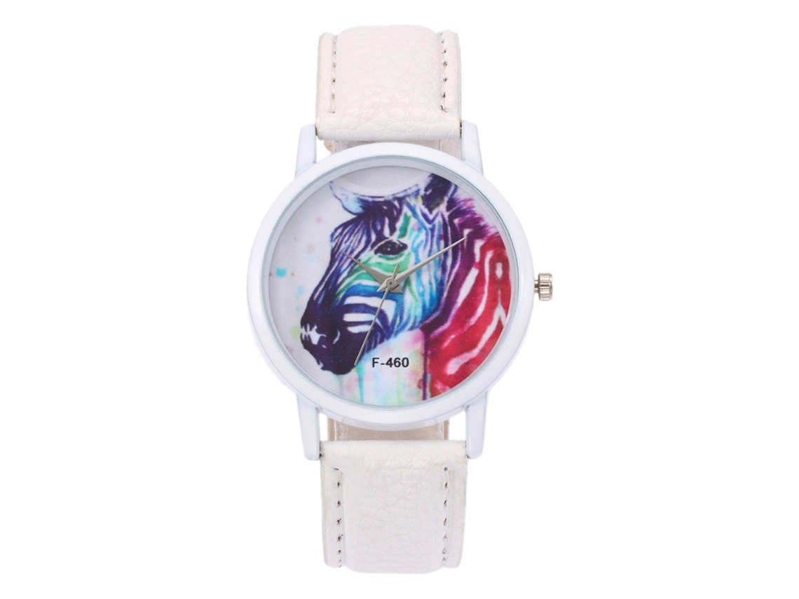 Relógio de pulso feminino estilo estudante com movimento de quartzo F-460a branco