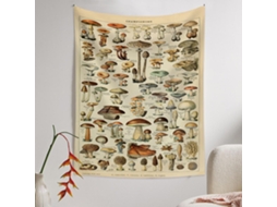 Rebe manta de Parede com Cogumelos e Plantas Botânicas Arte Boho Decoração 150x200cm