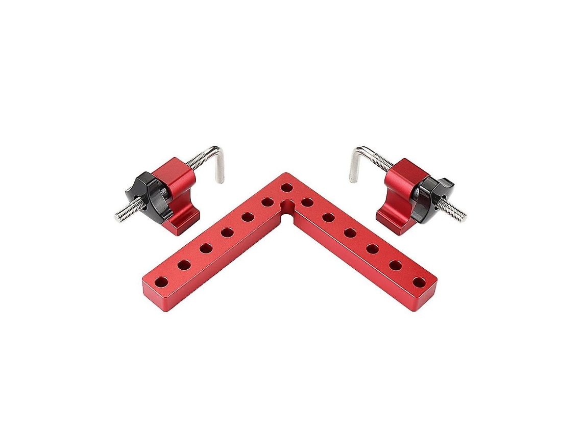 Conjunto De 3 Ferramentas De Ângulo Retângulo De 120mm Para Carpintaria, Pinças De Fixação Em L, Auxiliares De Alumínio Vermelho Vermelho