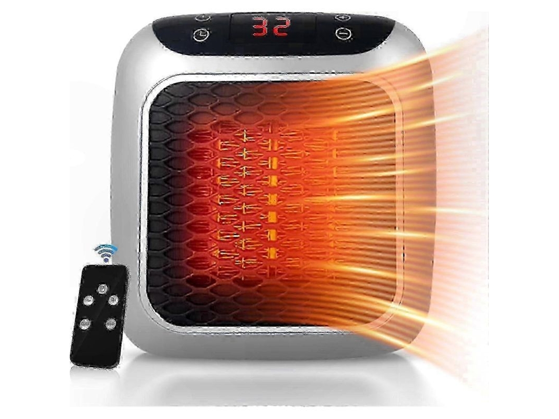 Aquecedor portátil de cerâmica com controle remoto, temporizador, visor LED e configurações de calor CHARM