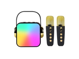 Mini Máquina De Karaokê Infantil Alto Falante Portátil De Karaokê Bluetooth Com 2 Microfones Sem Fio Brinquedos De Aniversário Para Menina Yizhood