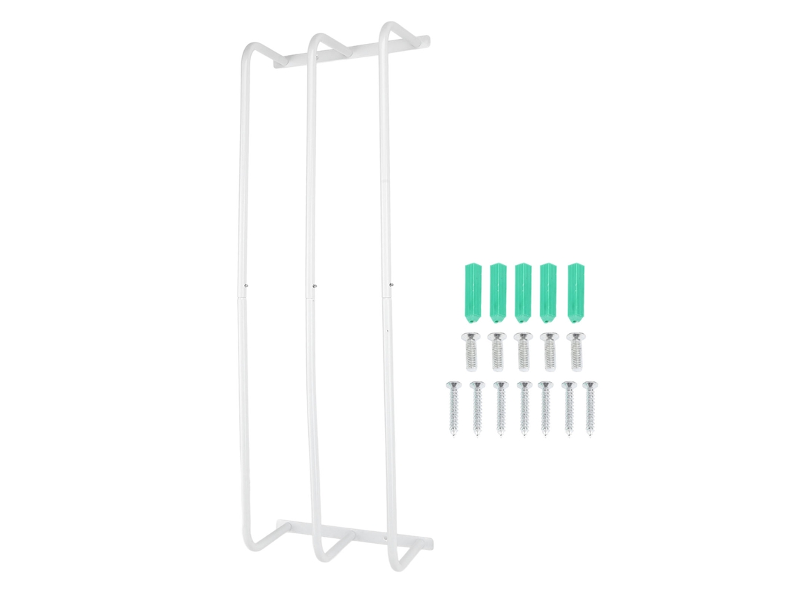 Cabideiro de Toalhas de Parede de Ferro com Três Tubos Vertical para Banheiro Branco
