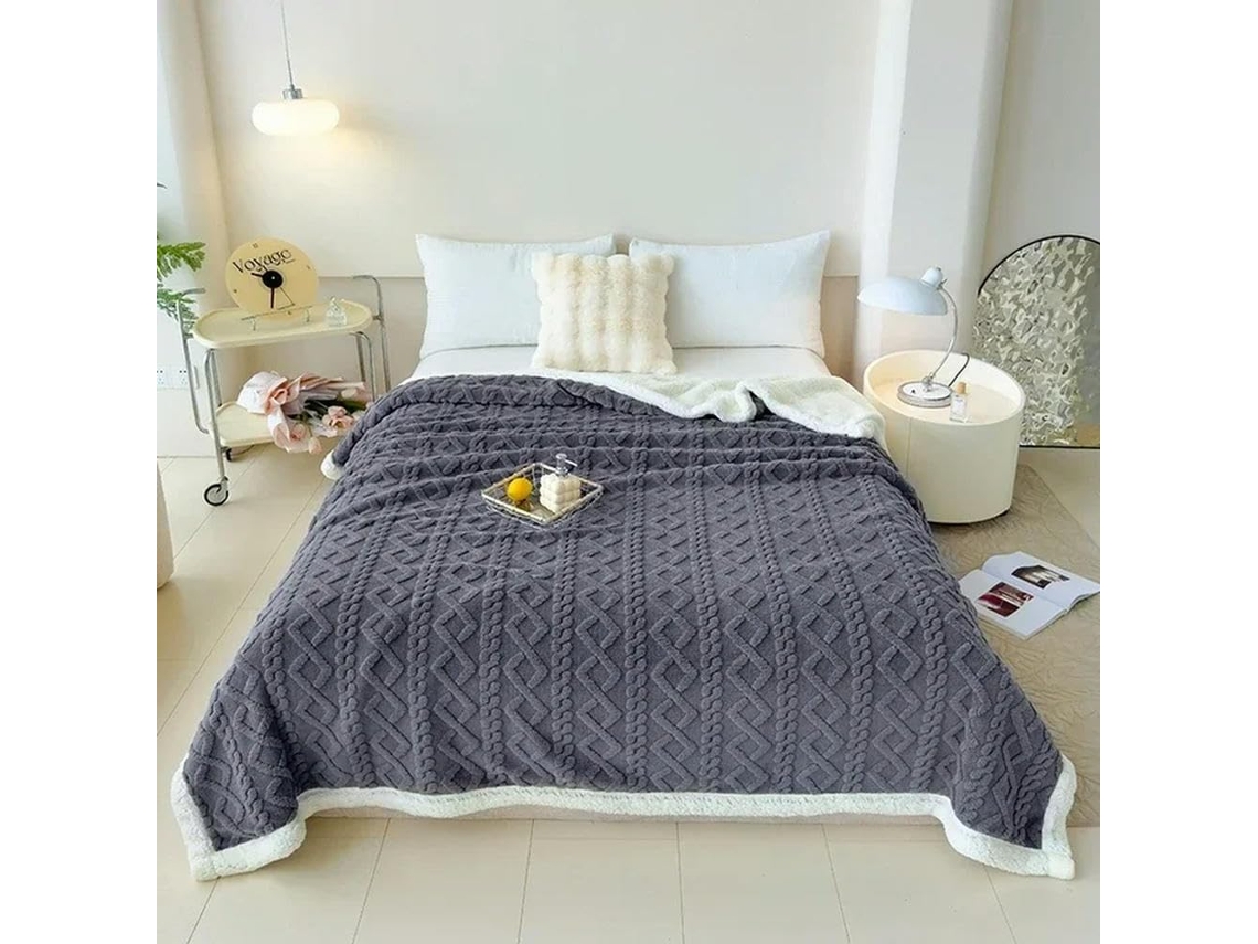 Manta Macia para Cama e Sofá Quente de Flanela Lã Cordeiro Escritório com Ar Condicionado Cochilos, Macio, Que